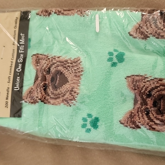 Mint Green Yorkie Dog Socks - Picture 3 of 5